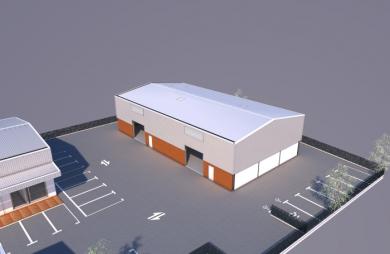 Bouillante, prochainement à louer dans la zone commerciale de Pigeon, entrepôt de 492m2 (ou 2 x 246m2)