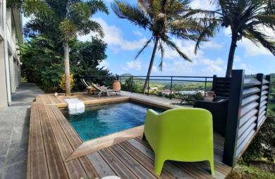 **À vendre : Superbe villa rénovée avec vue mer et campagne   Le Marin**