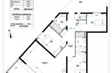 Vente Appartement 103.1m&sup2; 4 pièces Trois Bassins