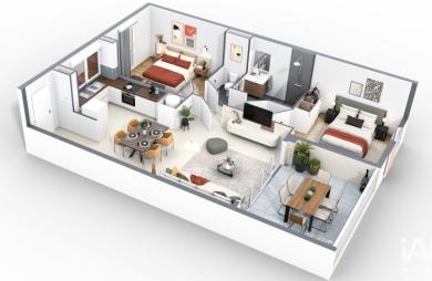Vente Appartement 87m&sup2; 3 pièces Piton Saint Leu