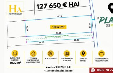 Vente Terrain 1032m² Plaine des Palmistes