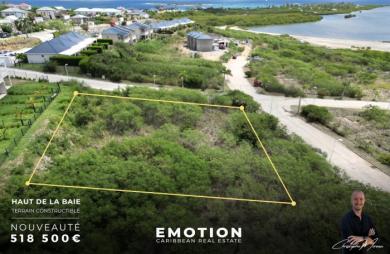 TERRAIN 1620m2, vue mer, Haut de la Baie,