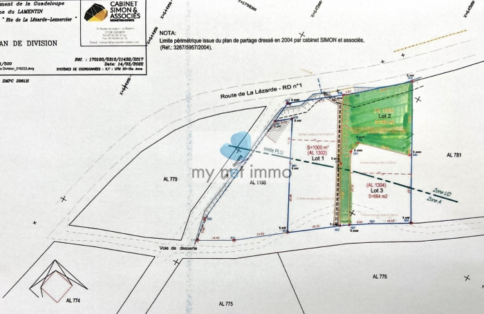 BEAU TERRAIN DE 702 m2 LAMENTIN - BAISSE DE PRIX