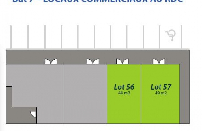 Local commercial 44m2 IMMEUBLE LA ROSE DES VENTS - VIEUX-FORT