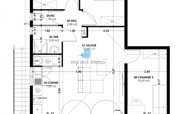 APPARTEMENT T4 PETIT BOURG