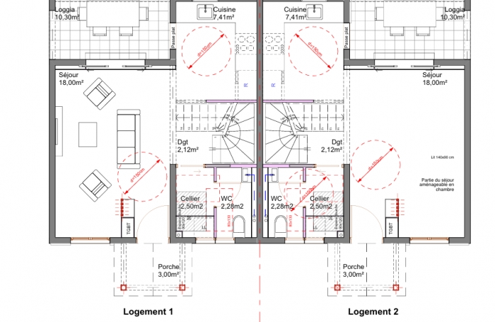 4 MAISONS MITOYENNES T4 EN DUPLEX AVEC JARDIN BAIE-MAHAULT