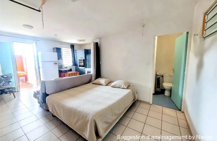 Studio meublé avec vue mer, jardin & terrasse au Gosier