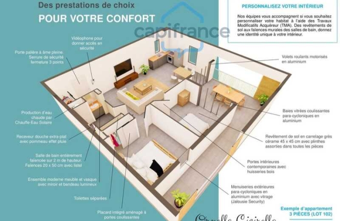 Vente Appartement 41m&sup2; 2 pièces Baie Mahault