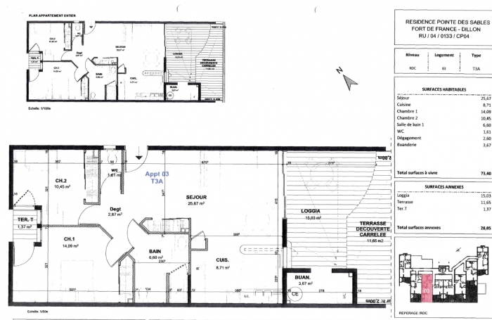 Appartement T3 à louer   Résidence neuve secteur pointe des sables fdf  -  1 070€/mois - Disponible fin juille