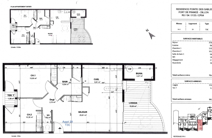 Appartement T3 à louer   Résidence neuve secteur pointe des sables fdf  -  1 070€/mois - Disponible fin juille