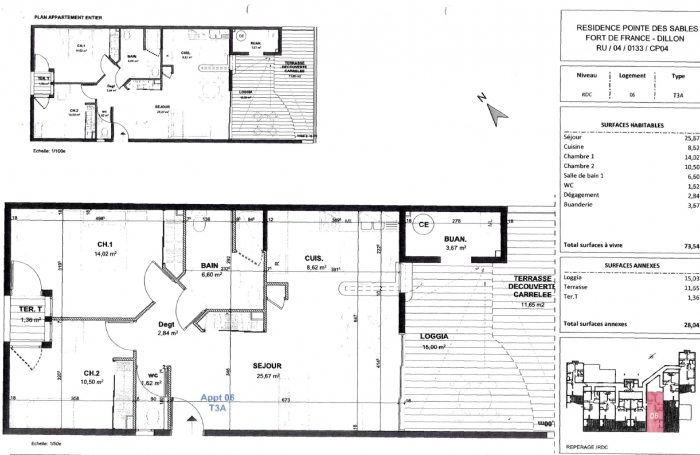 Appartement T3 à louer   Résidence neuve secteur pointe des sables fdf  -  1 070€/mois - disponibilité Octobre