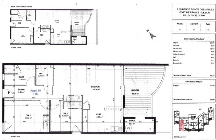 Appartement T3 à louer   Résidence neuve secteur pointe des sables fdf  -  1 070€/mois - disponibilité Octobre