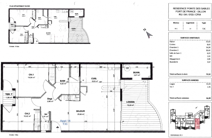 Appartement T3 à louer   Résidence neuve secteur pointe des sables fdf  -  1 070€/mois - disponibilité Octobre