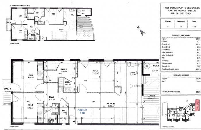 Appartement T4 à louer   Résidence Pointe des Sables fdf -  1 366€/mois - disponible fin juillet 25