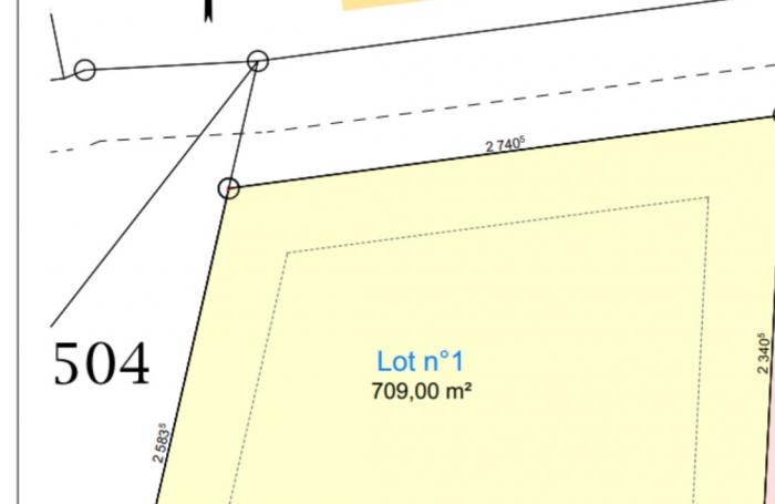 Terrain à bâtir de 709 m2 - LE FRANCOIS