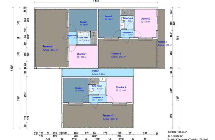 Beau terrain plat proche plages