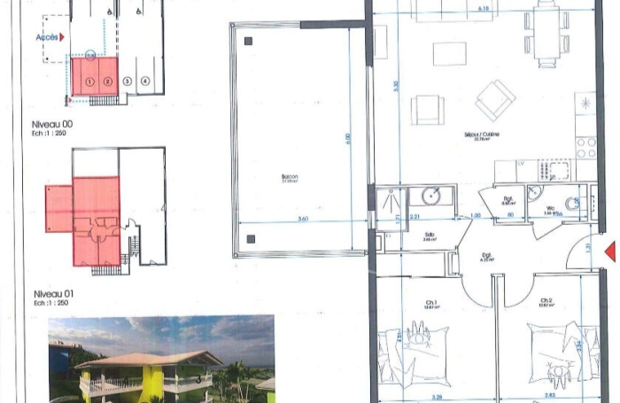 Location Appartement 69.86m&sup2; 3 pi&egrave;ces La Trinit&eacute;