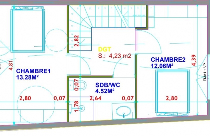 Vente Appartement 85.38m&sup2; 3 pi&#232;ces La Possession