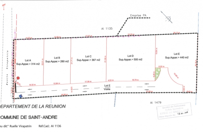 Vente Terrain 314m² Saint André