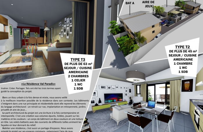 EXLUSIVITE APPARTEMENT 3 PIECES AVEC JARDIN A VENDRE LIGNE PARADIS