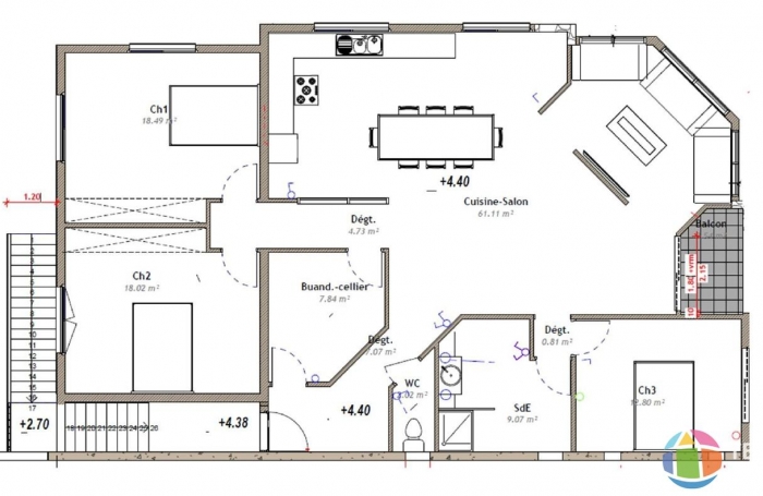 Location Appartement 144m&sup2; 4 pi&#232;ces Saint André