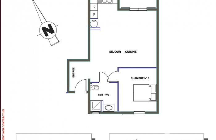 Vente Appartement 61m&sup2; 2 pièces Saint Joseph