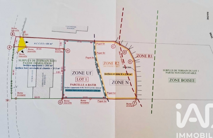 Vente Terrain 632m&sup2; Saint-Pierre