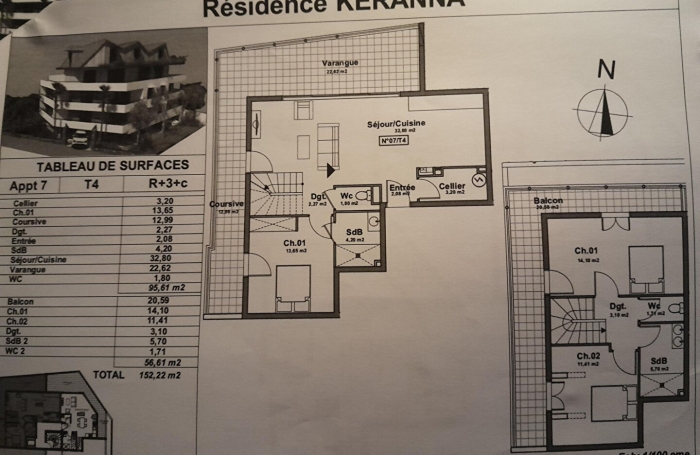 Location Appartement 96m&sup2; 4 pi&egrave;ces Saint Paul