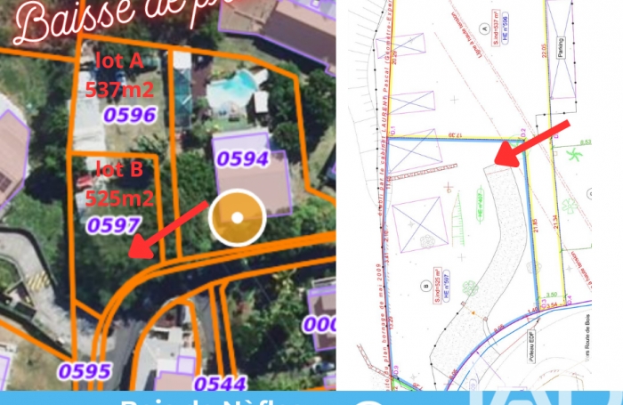Vente Terrain 525m&sup2; Sainte Clotilde