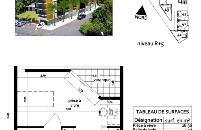 Location Appartement 22.4m&sup2; 1 pi&egrave;ce Le Tampon