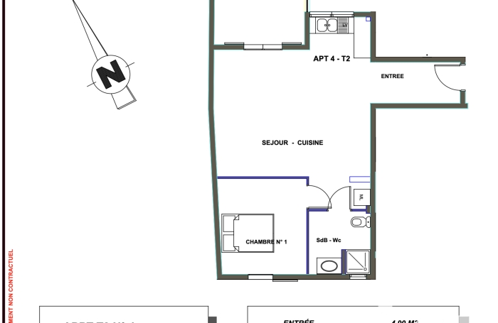 Vente Appartement 63m&sup2; 2 pièces Saint Joseph